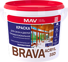 Краска BRAVA ACRYL 35D с улучшенными декоративными характеристиками, для высококачественной профессиональной окраски изделий из массива древесины, ДВП, ДСП, MDF