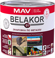 Грунтовка BELAKOR 01 по металлу антикоррозионная быстросохнущая серая 10л (12кг)
