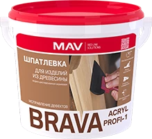 Шпатлевка BRAVA ACRYL PROFI-1 для изделий из древесины белая 1л (1,3 кг) - купить и заказать доставку от официального партнёра в России и странах ТС
