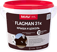 Краска FLAGMAN 31к крыша и цоколь (ВД-АК-1031к) черная матовая 11л (14 кг)