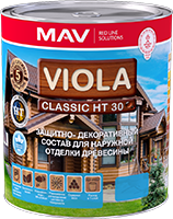Состав VIOLA Classic HT 30 защитно-декоративный для древесины тик 10л (8кг)